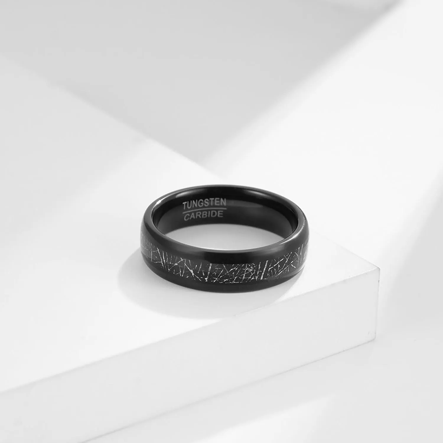 Couple Rings for Him and Her Sets, Tungsten Anniversary Rings for Couple Comfort Fit 6mm Black Ring Inlay Metal