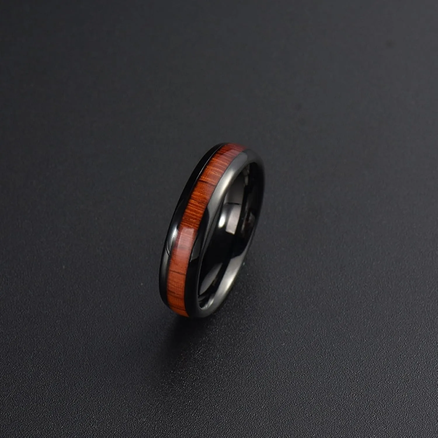 Couple Rings Hypoallergenic, Wedding Band Tungsten 2Pcs 6Mm Black Inlay Wood Size Women 6 Men 7 For Valentines Day Jewelry