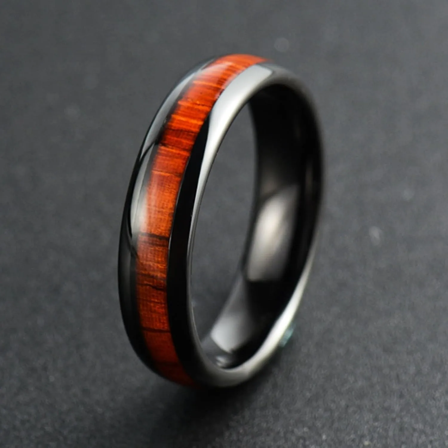 Couple Rings Hypoallergenic, Wedding Band Tungsten 2Pcs 6Mm Black Inlay Wood Size Women 6 Men 7 For Valentines Day Jewelry