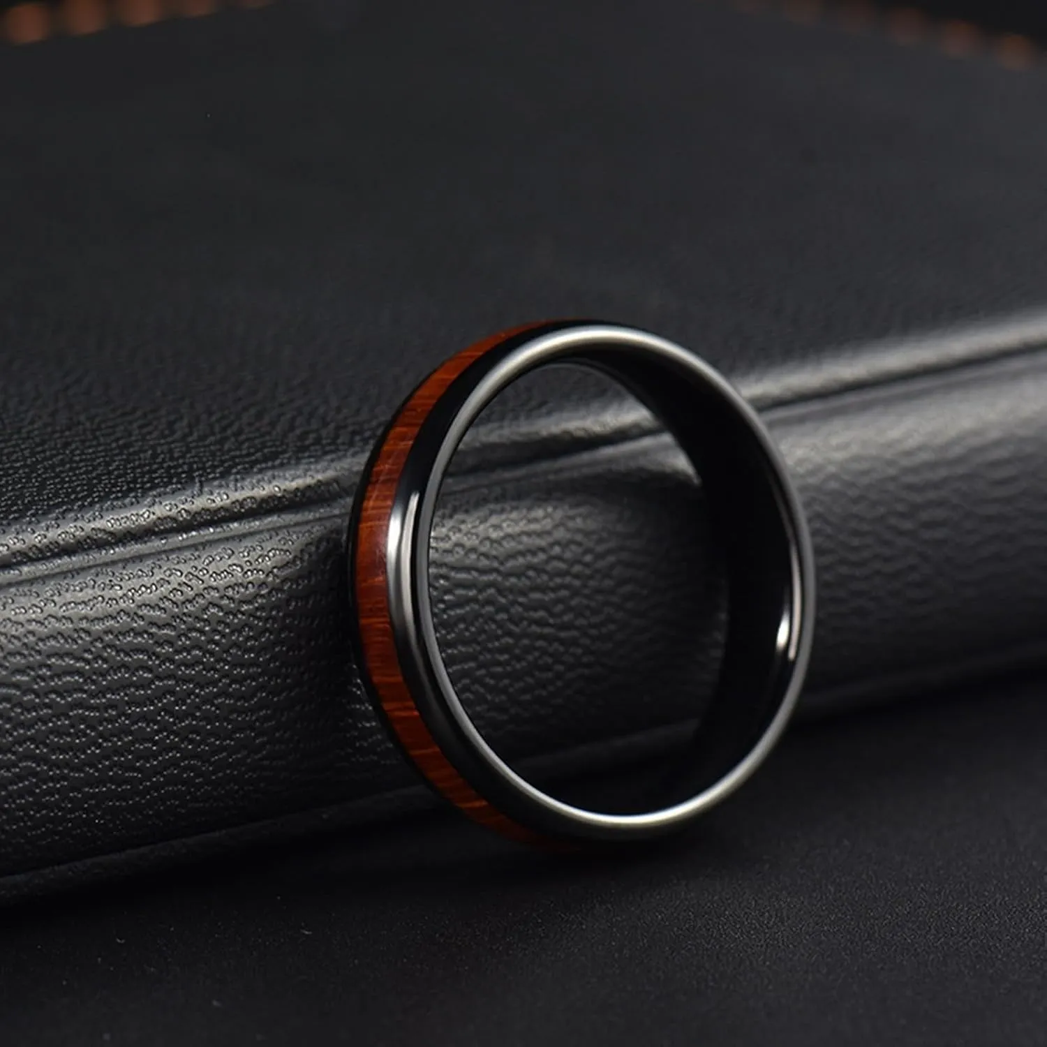 Couple Rings Hypoallergenic, Wedding Band Tungsten 2Pcs 6Mm Black Inlay Wood Size Women 6 Men 7 For Valentines Day Jewelry