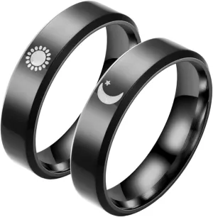 Couples Sun Moon Ring Set Matching Promise Jewelry for Wedding Engagement Anniversary
