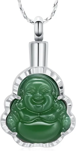 Cremation Urn Necklace Ashes Jewelry For Women Men Keepsake Pendant Memorial Locket Ash Holder Buddha Necklace For Women Men