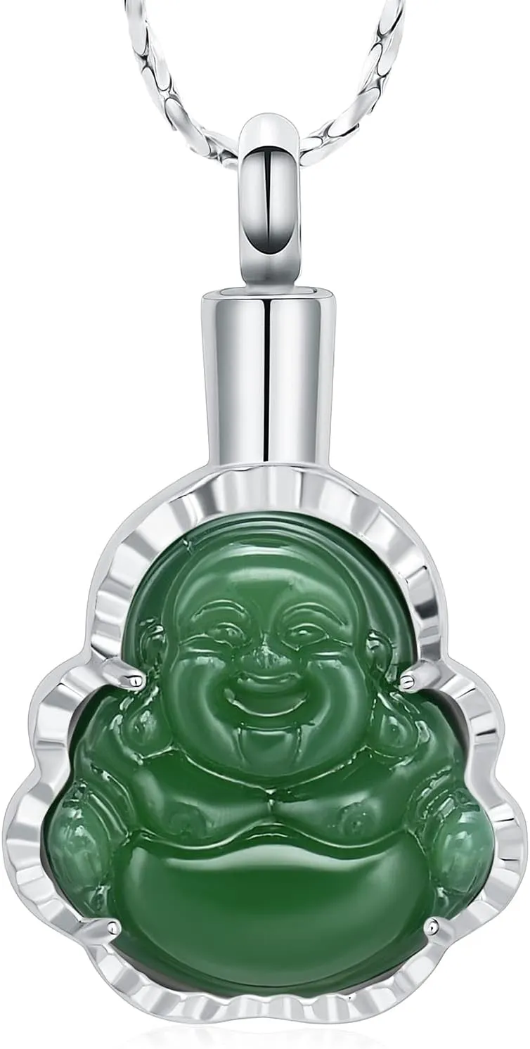 Cremation Urn Necklace Ashes Jewelry For Women Men Keepsake Pendant Memorial Locket Ash Holder Buddha Necklace For Women Men