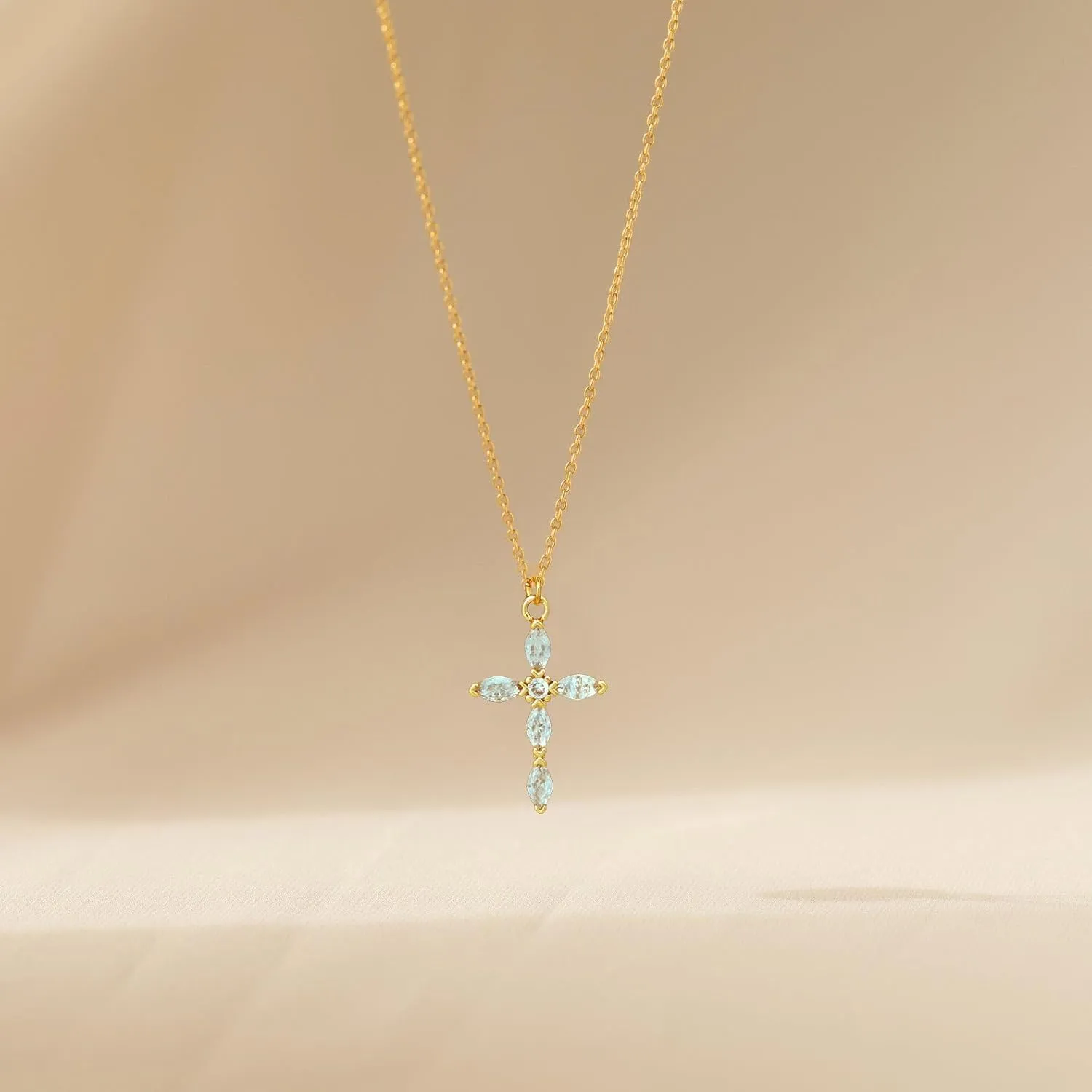 Cross Necklace for Women, 14k Gold Cross Necklaces for Women Trendy Dainty Gold Necklace Pearl Diamond Cross Pendant Necklaces Religious Christian Baptism Faith Jewelry for Woman