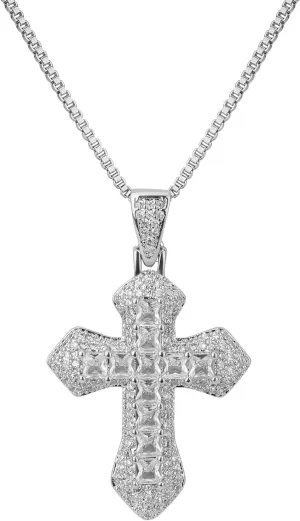 Cross Necklace for Women 14K Gold Plated Cubic Zirconia Cross Pendant Necklace Cross Faith Pendant Necklaces for Men Faith Pendant Crucifix Necklaces