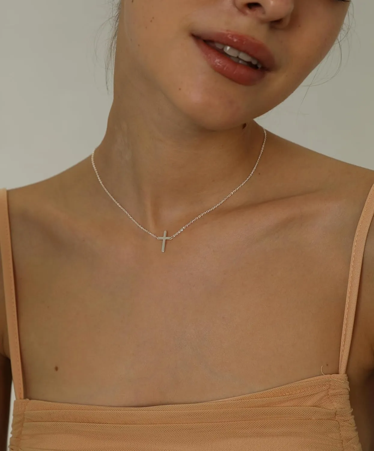 Cross Necklace for WomenDainty Gold Necklace 14k Gold Plated Small Cross Pendant Necklace Simple Gold Cross Necklaces for Women Cute Gold Cross Choker Necklaces Trendy Gold Jewelry Gifts