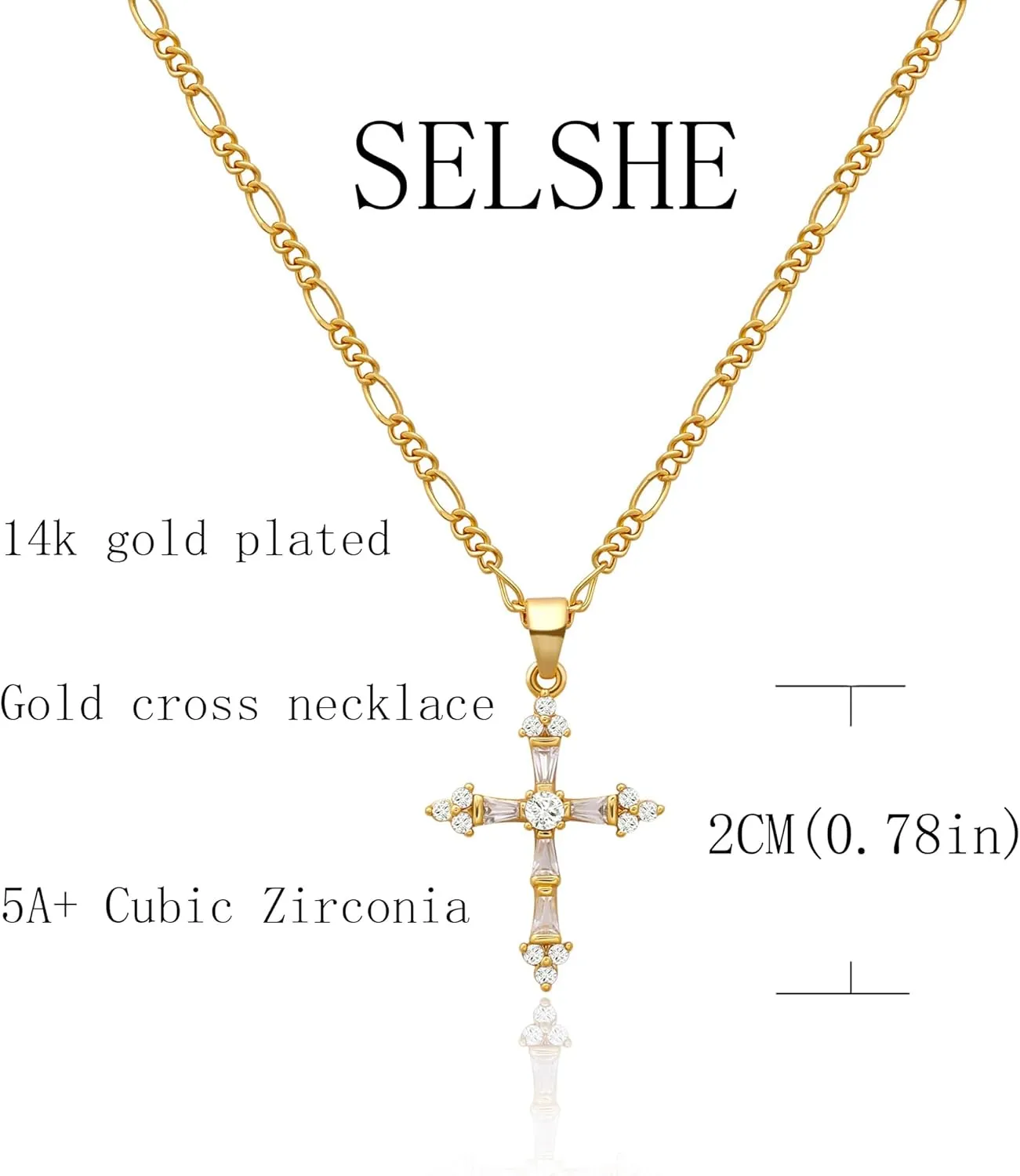 Cross Necklaces for Women, 14k Gold Plated Cross Necklace Cute Cross Peadant Necklace Simple Gold Choker Necklaces for Women Trendy Preppy Gold Jewelry