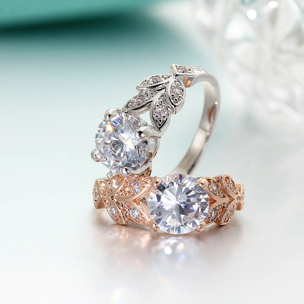 Crystal Silver Color Cubic Zircon Ring For Women