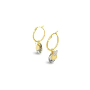 Crystal Tear Drop Yellow Gold Earrings