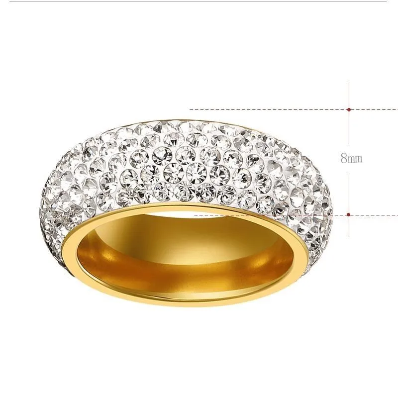 Cubic Zirconia Titanium Stainless Steel Rings For Women