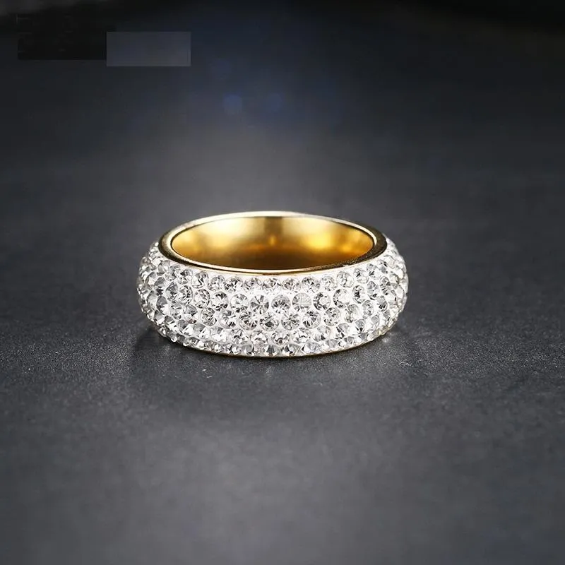 Cubic Zirconia Titanium Stainless Steel Rings For Women