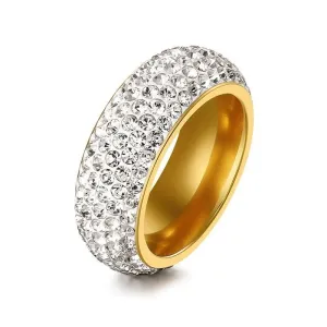 Cubic Zirconia Titanium Stainless Steel Rings For Women