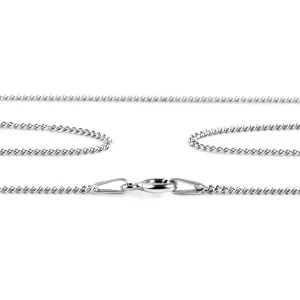Curb Chain in 925 Sterling Silver - 1mm thickness