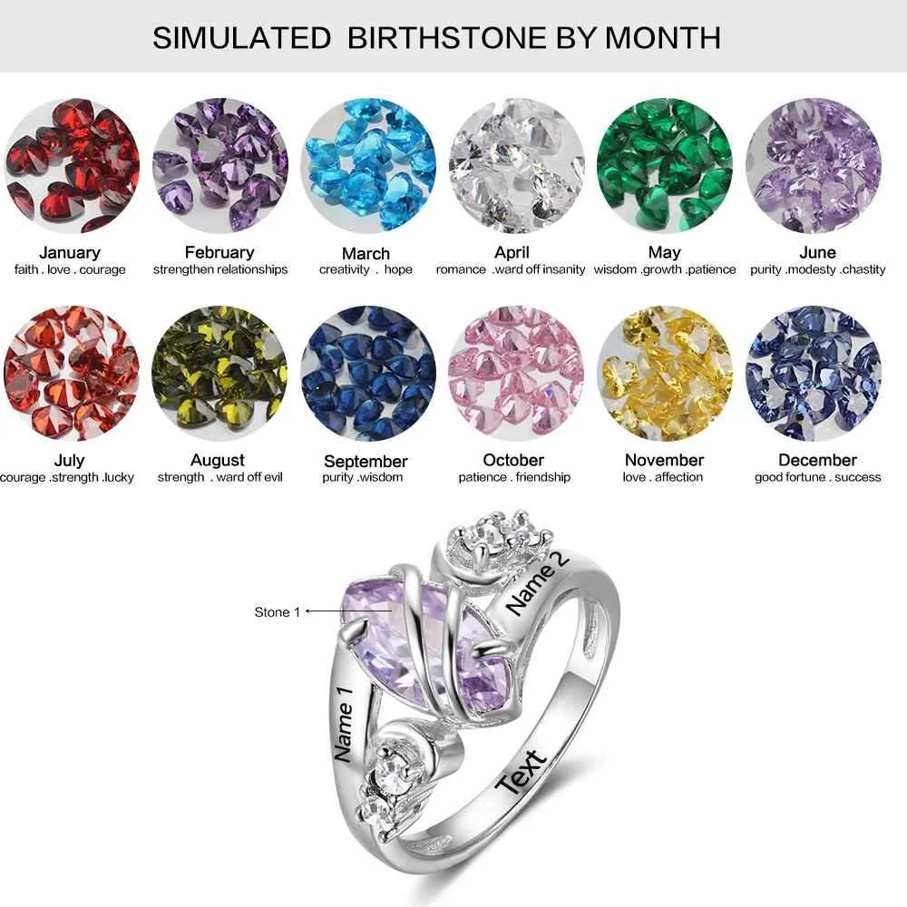 Custom 925 Sterling Silver Love Bands- Crafted with Birthstone