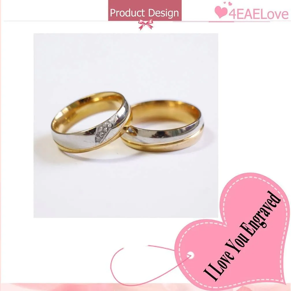 Customizable Photo Rings for Couples Heart Fingerprint Engraved Text Rings for Best Friends Sisters Promise Rings Custom Patterns 8mm 6mm Width Birthday Gift Titanium Steel
