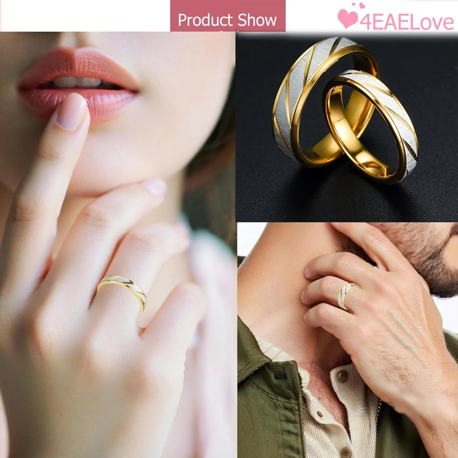 Customize Hand Made Stainless Steel Couples Ring Roman Numerals Ring Titanium Engraved Promise Rings