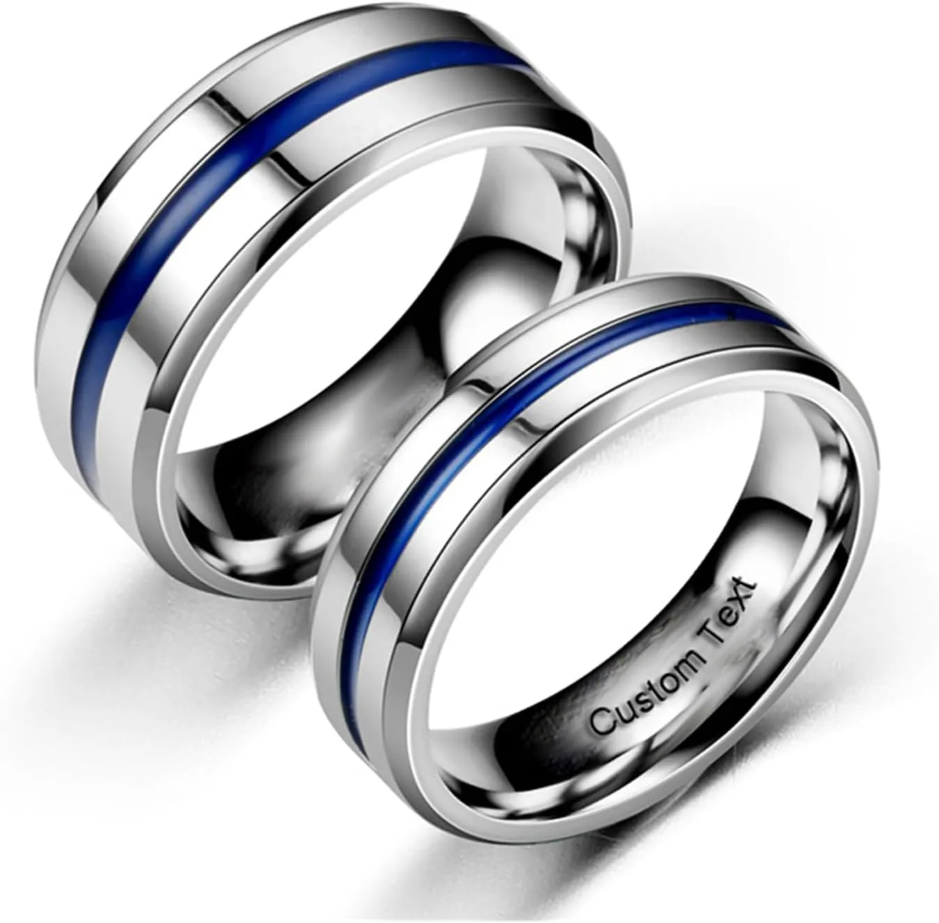 Customize Hand Made Stainless Steel Couples Ring Roman Numerals Ring Titanium Engraved Promise Rings