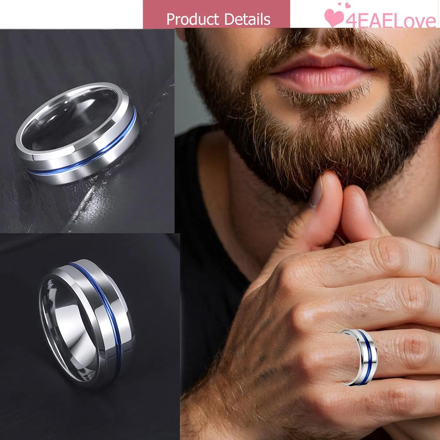 Customize Hand Made Stainless Steel Couples Ring Roman Numerals Ring Titanium Engraved Promise Rings