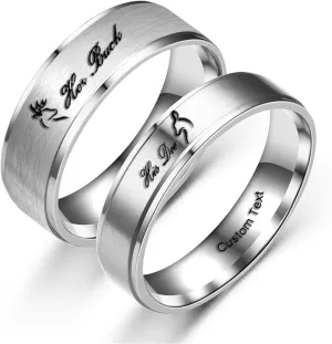Customize Her Buck His Doe Elk Couples Rings Promise Ring Inside Can Engraved Band Rings Wedding Rings Titanium Stainless Steel 8mm 6mm 6-13#