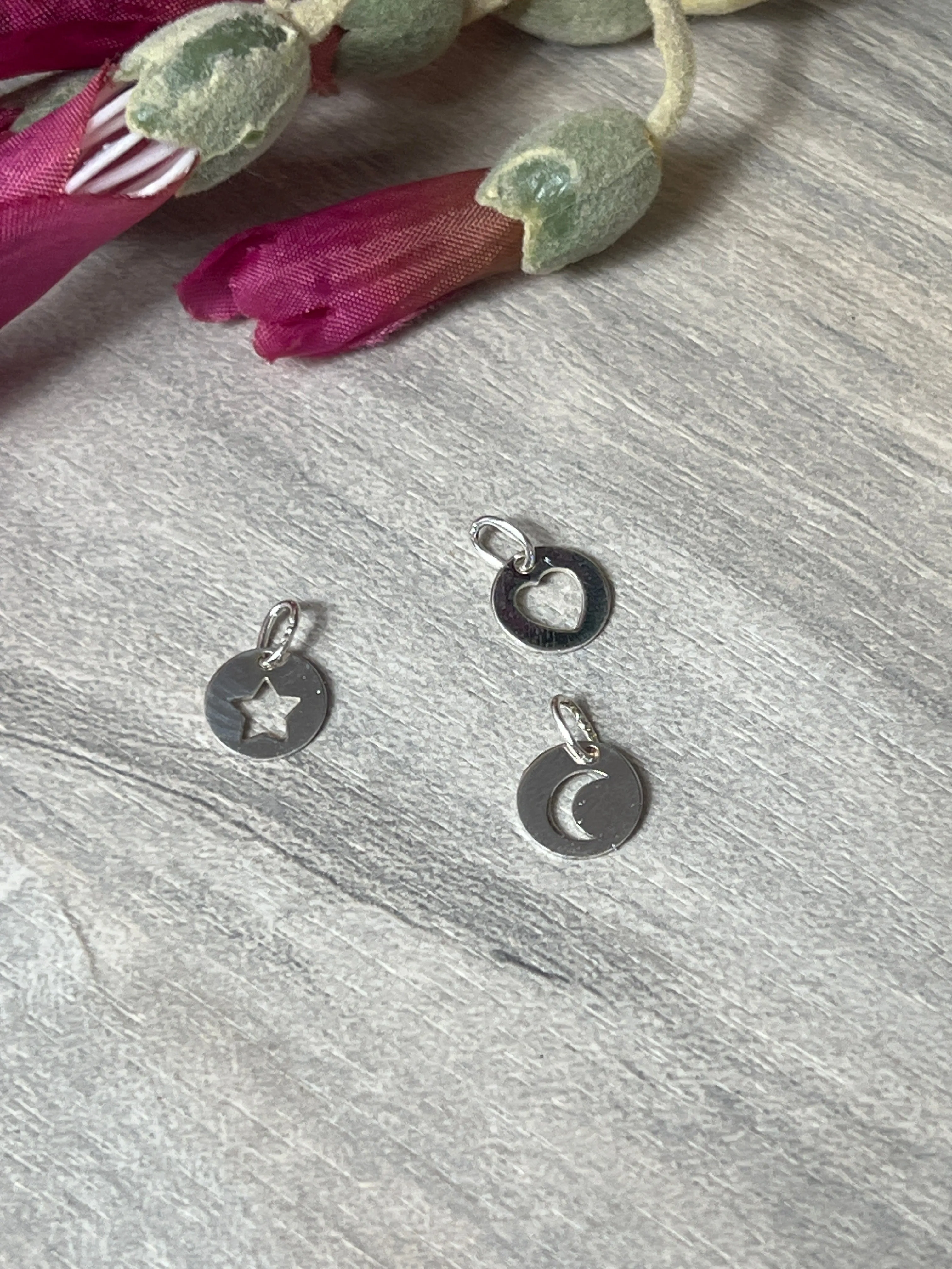 Cutout Disc 925 Sterling Silver Pendant Charm