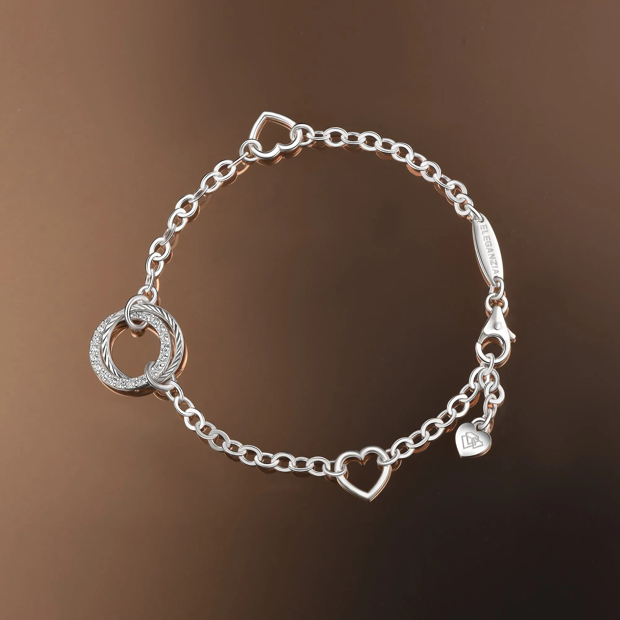CZ Circle Mother Daughter Bracelet Sterling Silver
