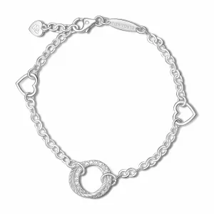 CZ Circle Mother Daughter Bracelet Sterling Silver