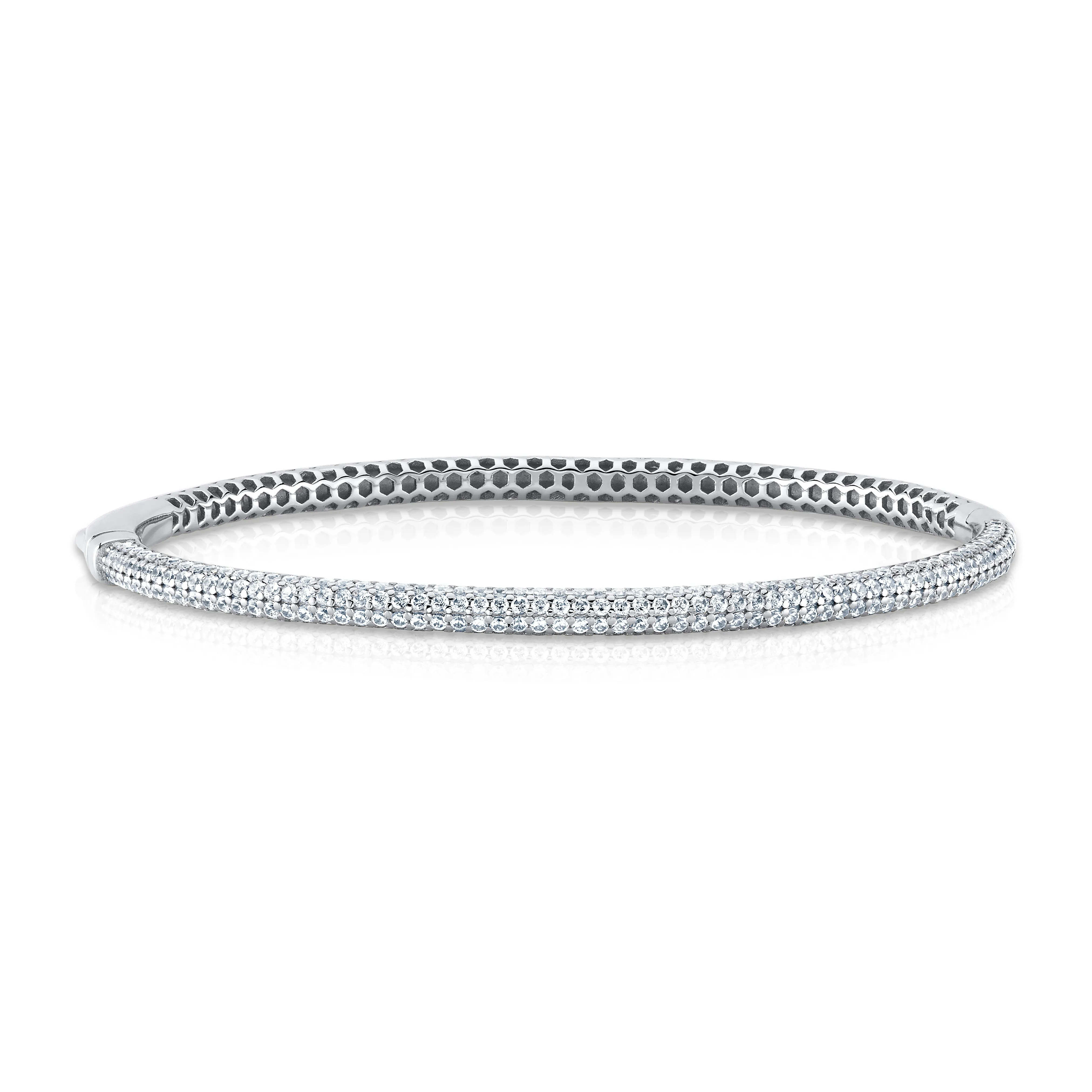 CZ PAVE BANGLE, SILVER