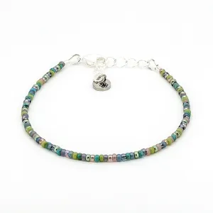 Dainty bracelet - Green seed bead bracelet