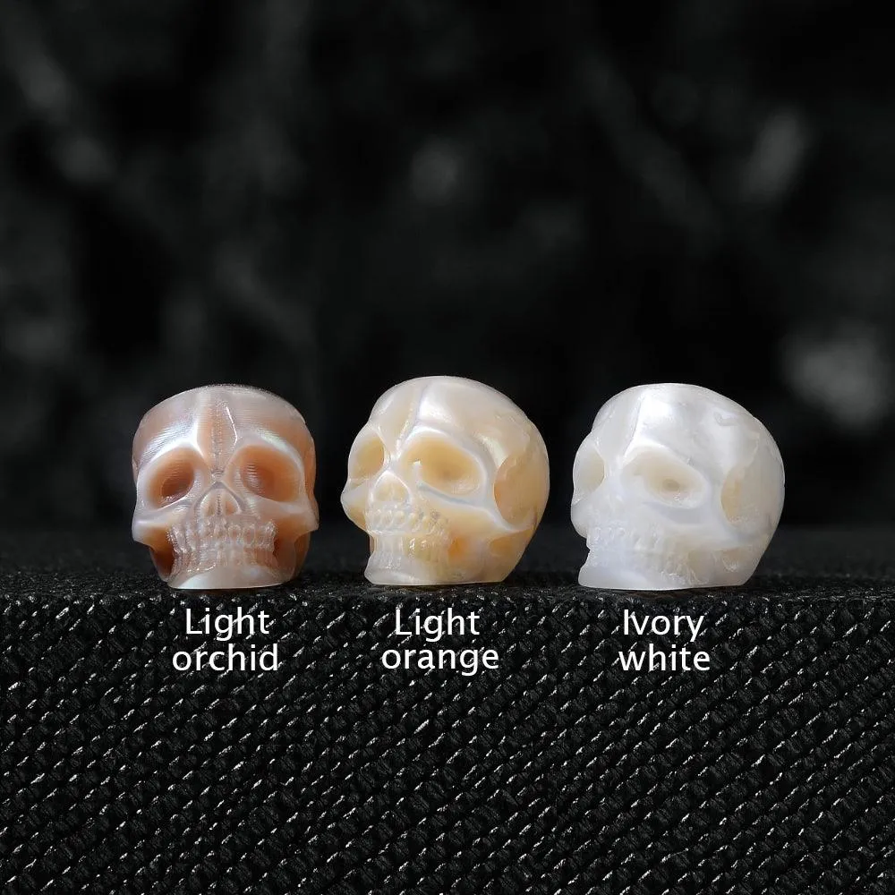 Dainty Squiggle Pearl Skull Threader Earrings