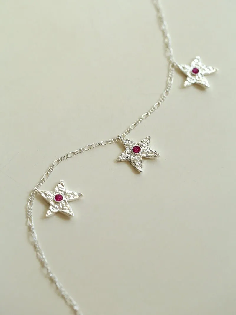 Dazzling Stars Pentagram Planet Element Necklace Silver