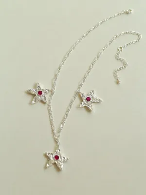 Dazzling Stars Pentagram Planet Element Necklace Silver