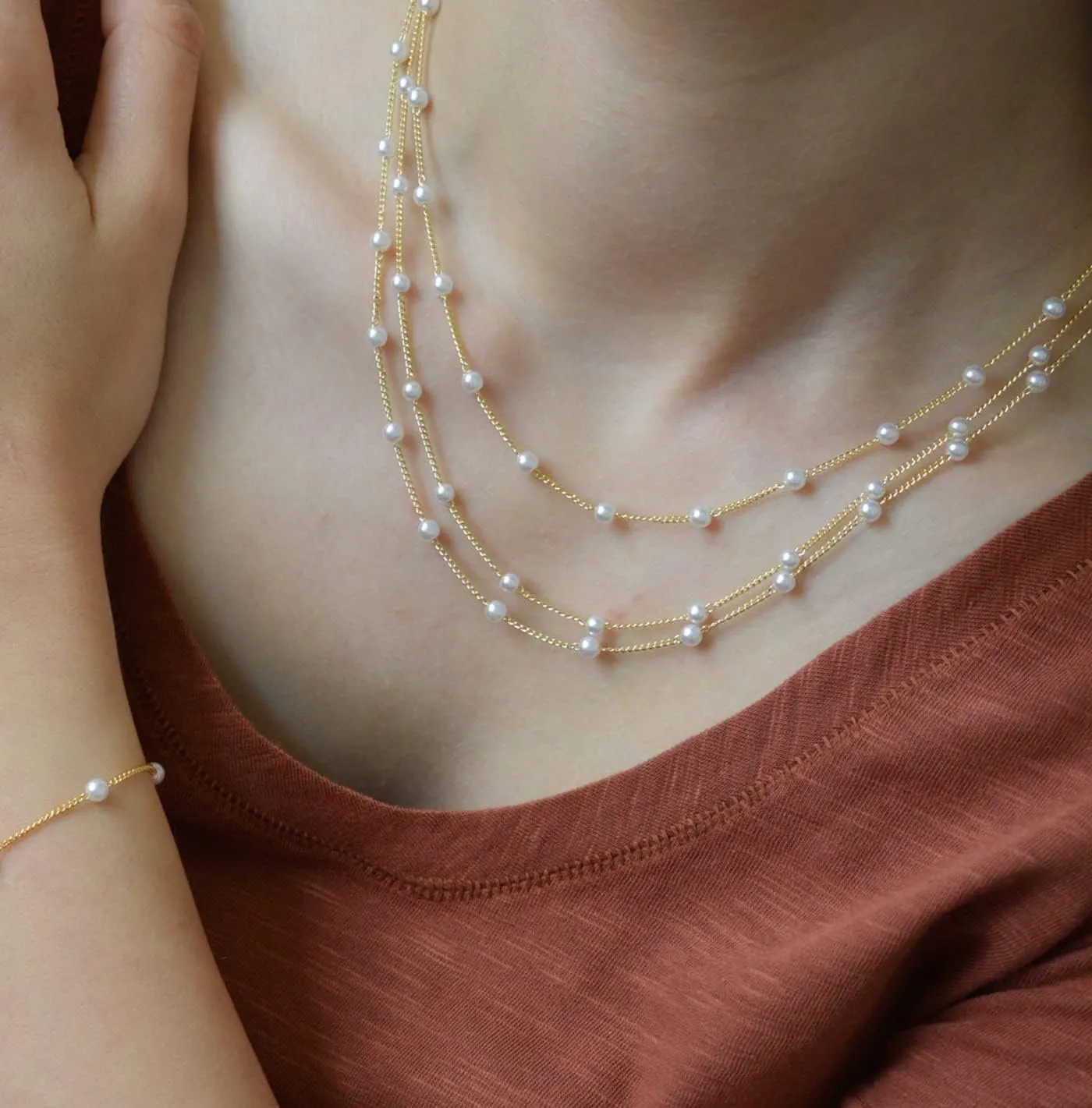 DEARMAY 14K Gold Necklaces for Women, Dainty Gold Herringbone Choker Necklace for Women Thin Layered Chunky Snake Chain Necklaces Jewelry for Teen Gifts