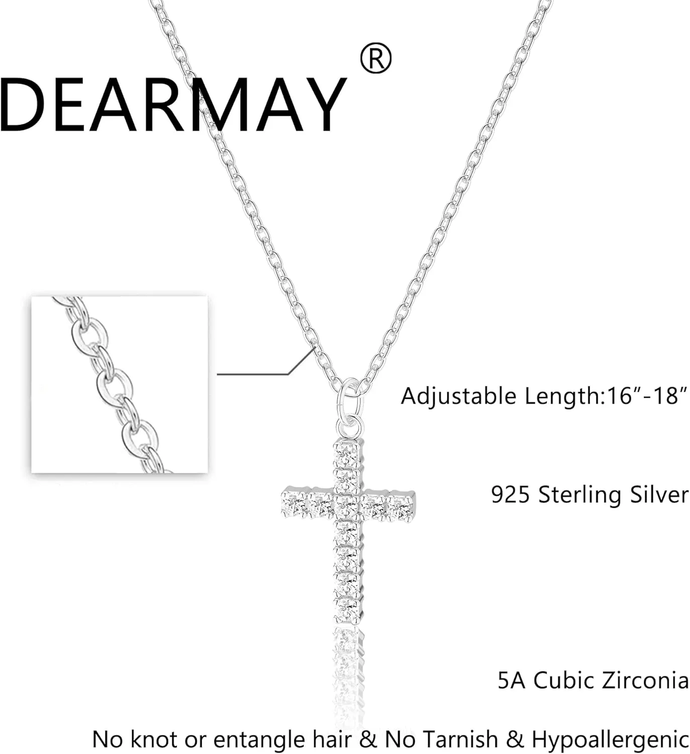 DEARMAY Dainty Cross Necklace for Women, Dainty 14k Gold Filled/Silver Cross Necklaces Simple Layered Small Cross Choker Necklace Thin Chain Necklaces Aesthetic Jewelry for Women Gift