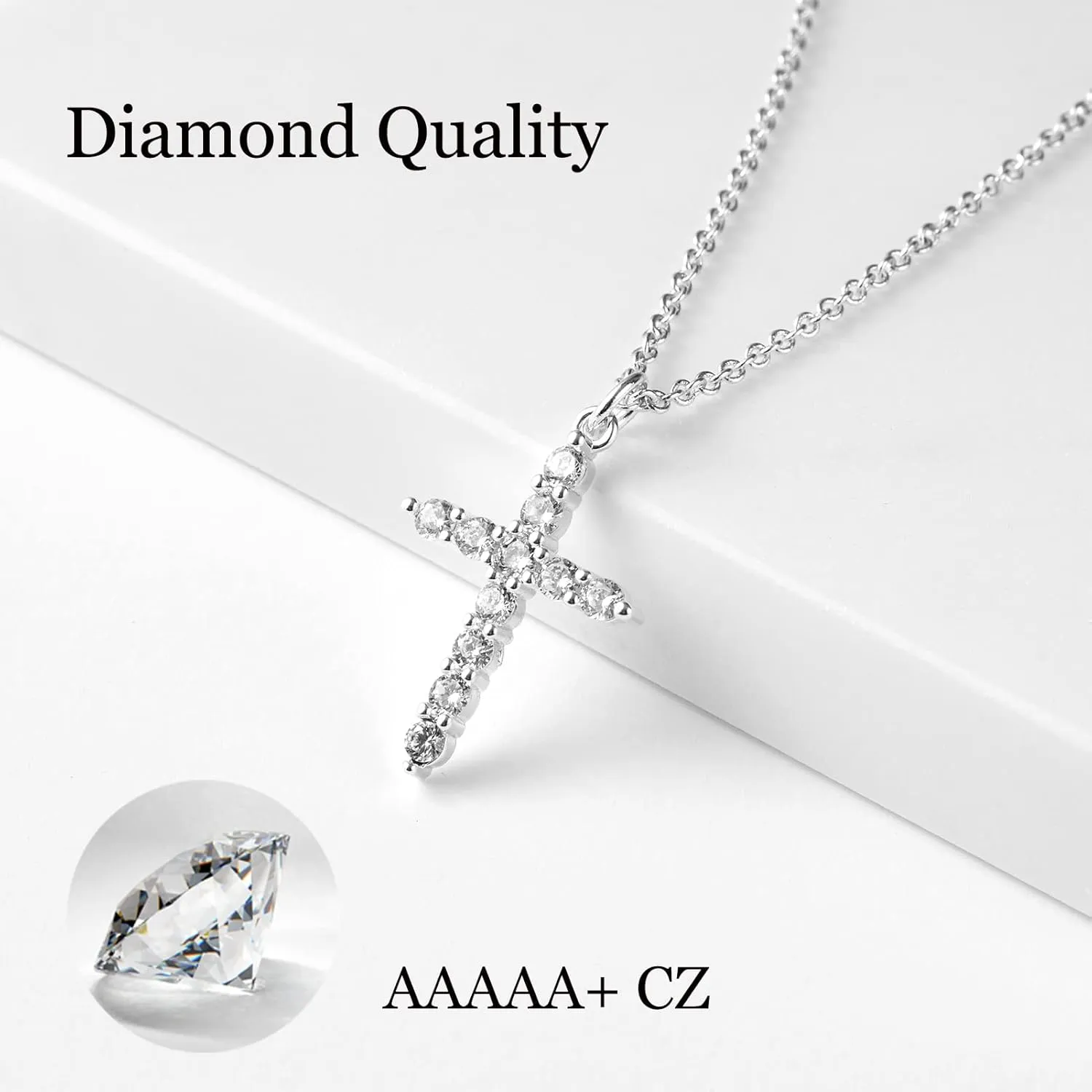 DEARMAY Dainty Cross Necklace for Women, Dainty 14k Gold Filled/Silver Cross Necklaces Simple Layered Small Cross Choker Necklace Thin Chain Necklaces Aesthetic Jewelry for Women Gift