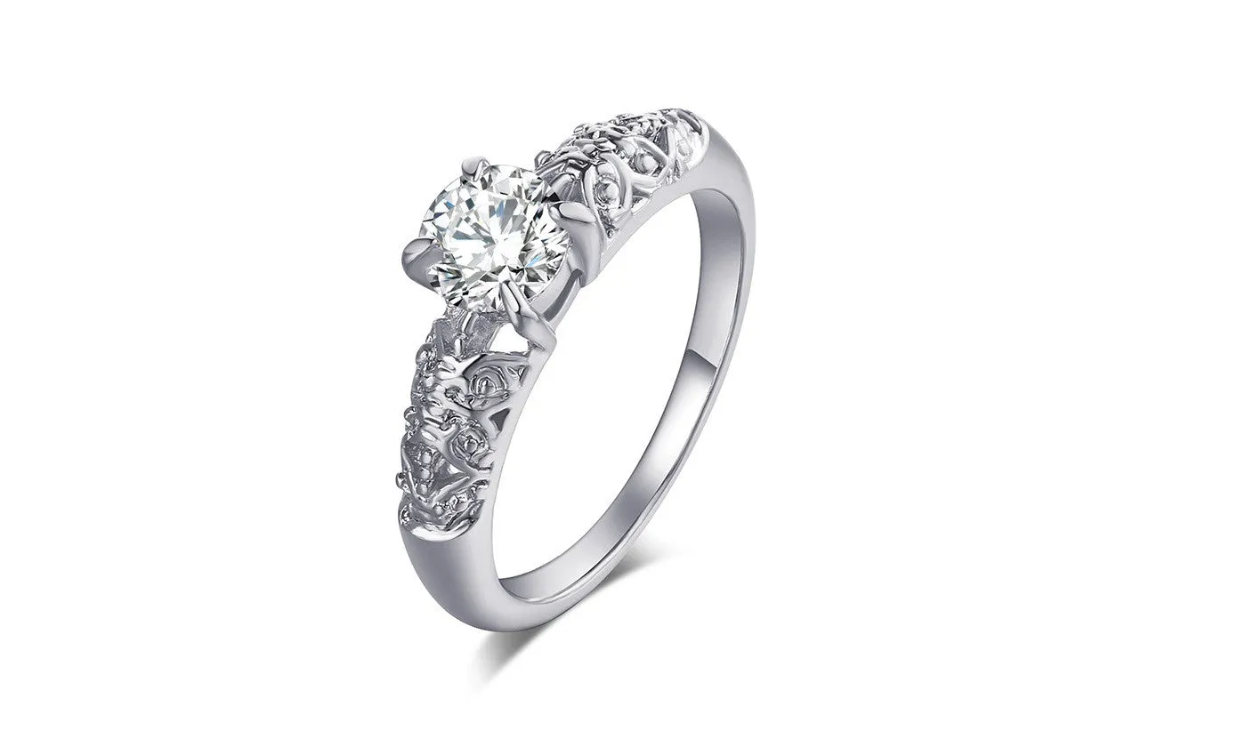 Decorative Pattern Trendy Cubic Zirconia Ring (6,7,8,9)