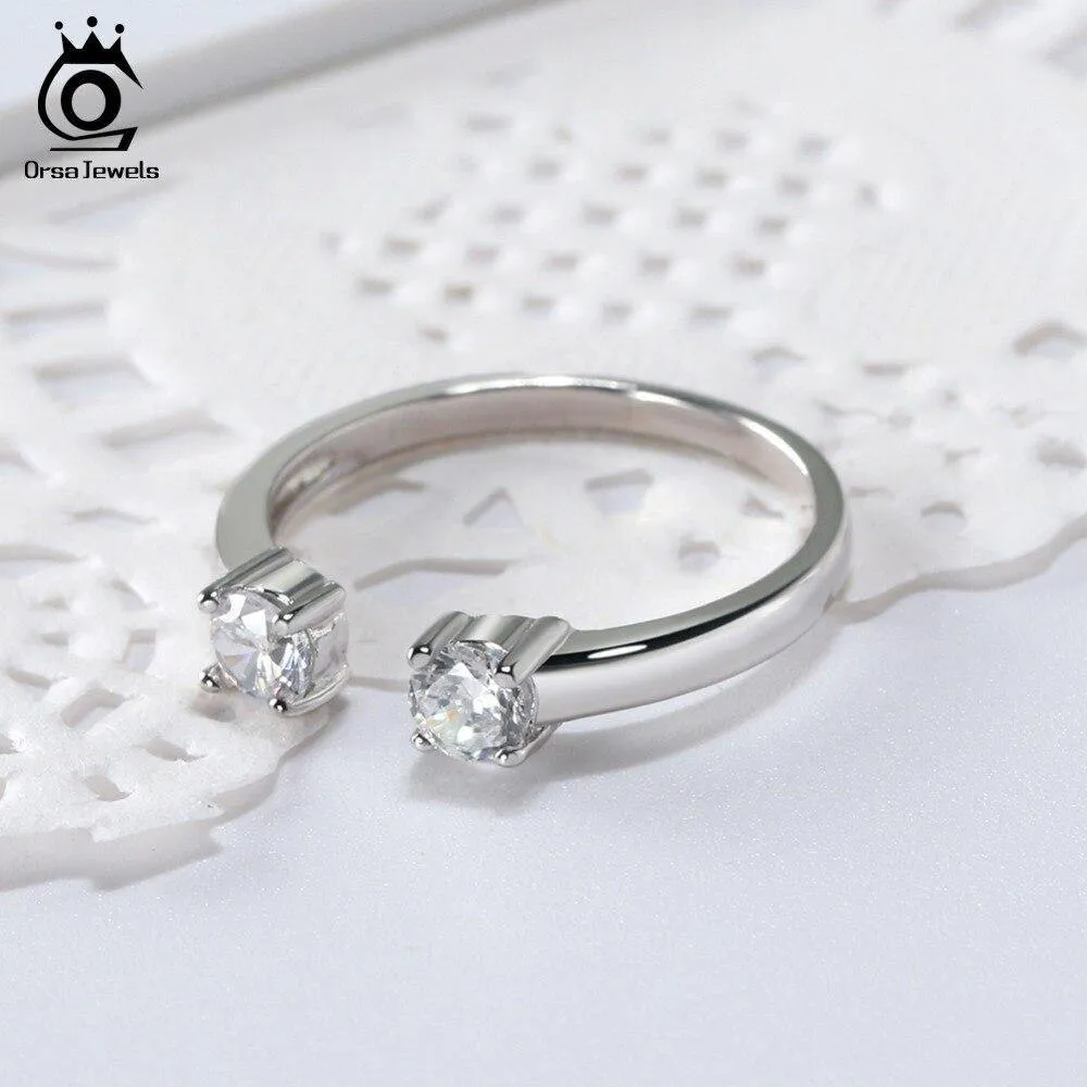 Designer 925 Silver Gold Color AAA Zircon Diamond Ring