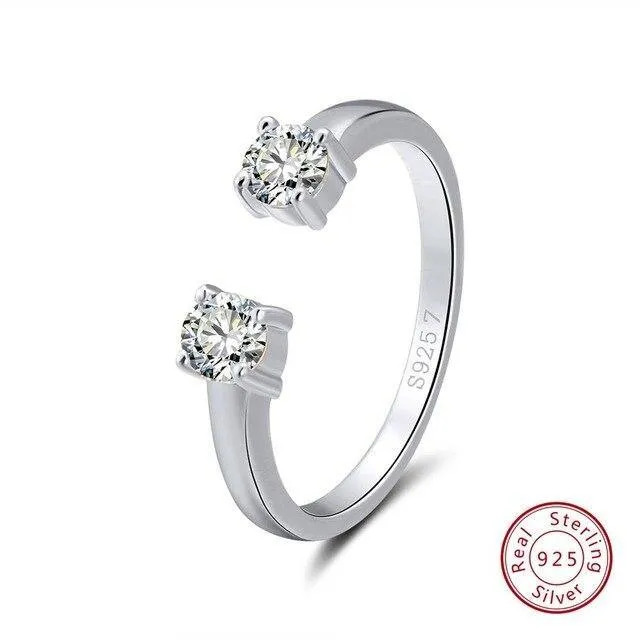 Designer 925 Silver Gold Color AAA Zircon Diamond Ring