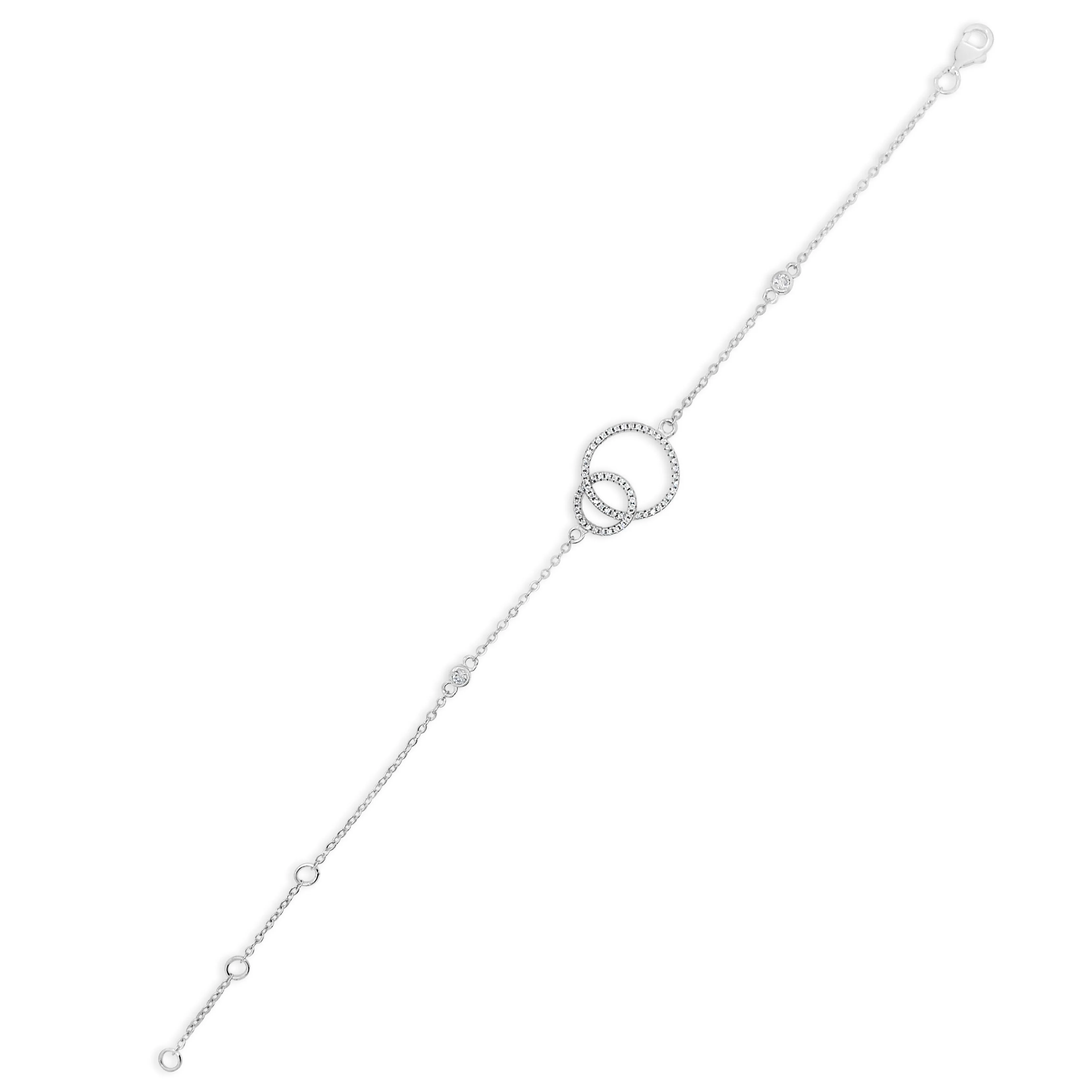 Destiny Inter-circle Delicate Sterling Silver Bracelet