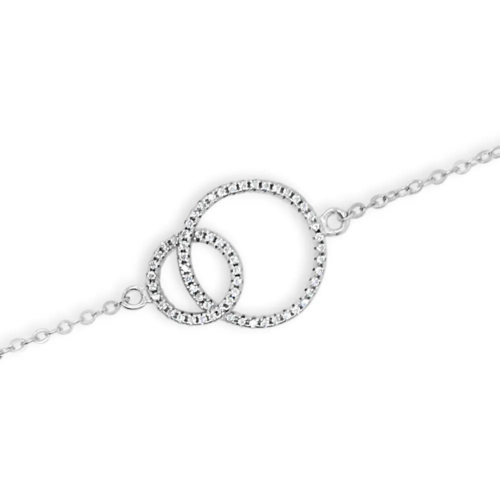 Destiny Inter-circle Delicate Sterling Silver Bracelet