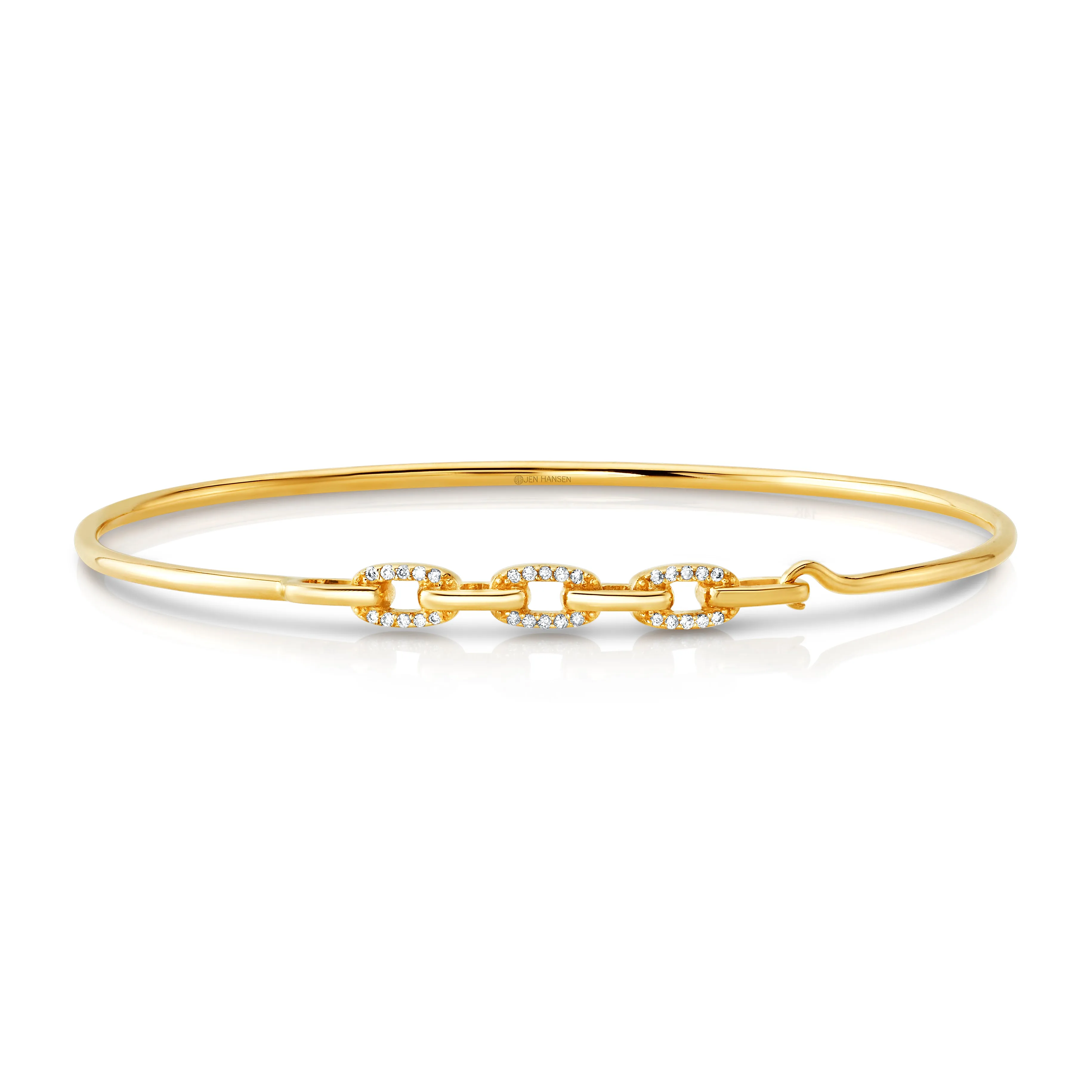 Diamond link cuff, 14kt gold
