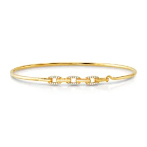 Diamond link cuff, 14kt gold