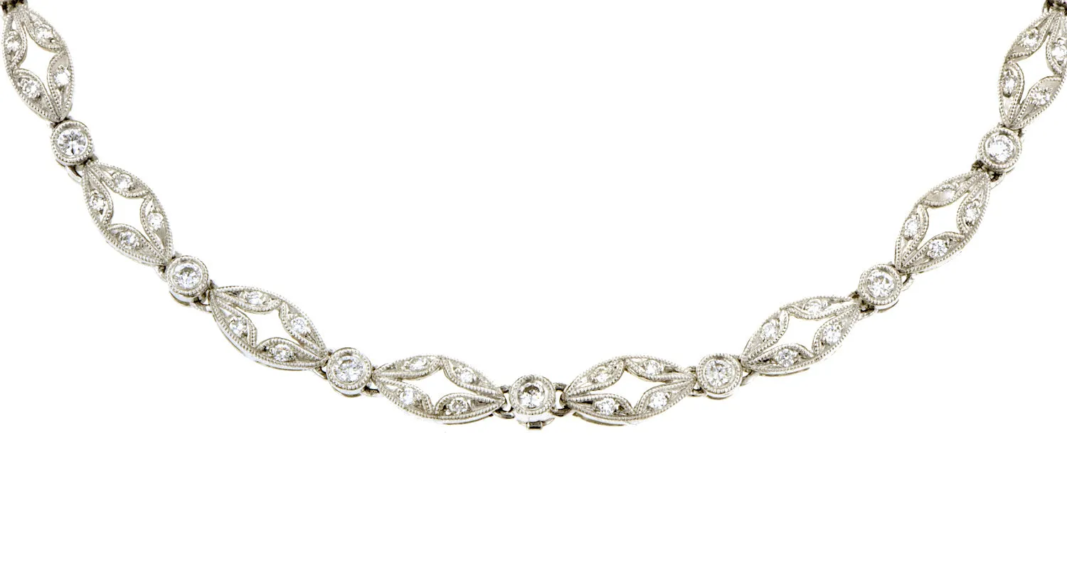 Diamond Navette Link Necklace
