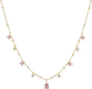 Diamond Necklaces for Women Dainty Leaf Necklace 14k Gold Plated Layered CZ Moon Necklace Simple Diamond Choker Necklaces for Women Trendy Jewelry Gifts