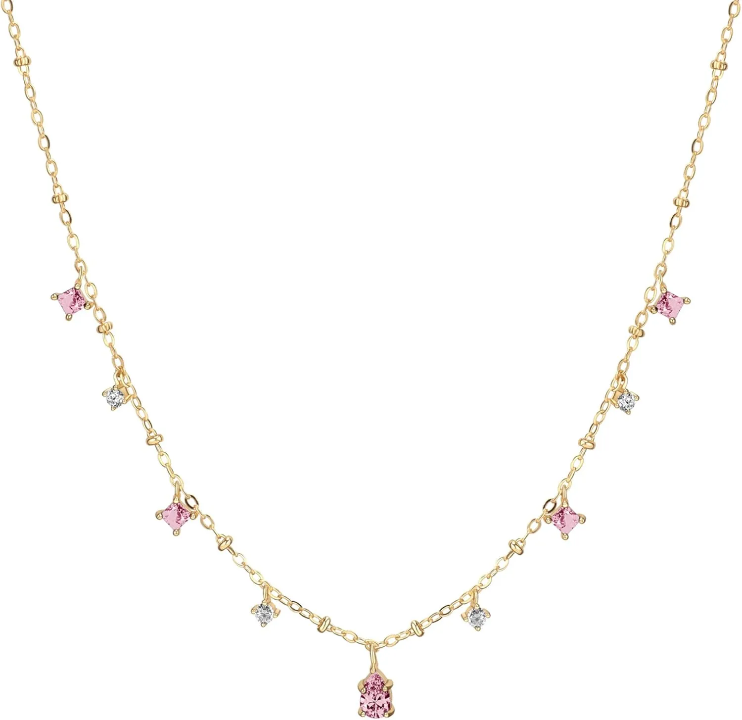 Diamond Necklaces for Women Dainty Leaf Necklace 14k Gold Plated Layered CZ Moon Necklace Simple Diamond Choker Necklaces for Women Trendy Jewelry Gifts