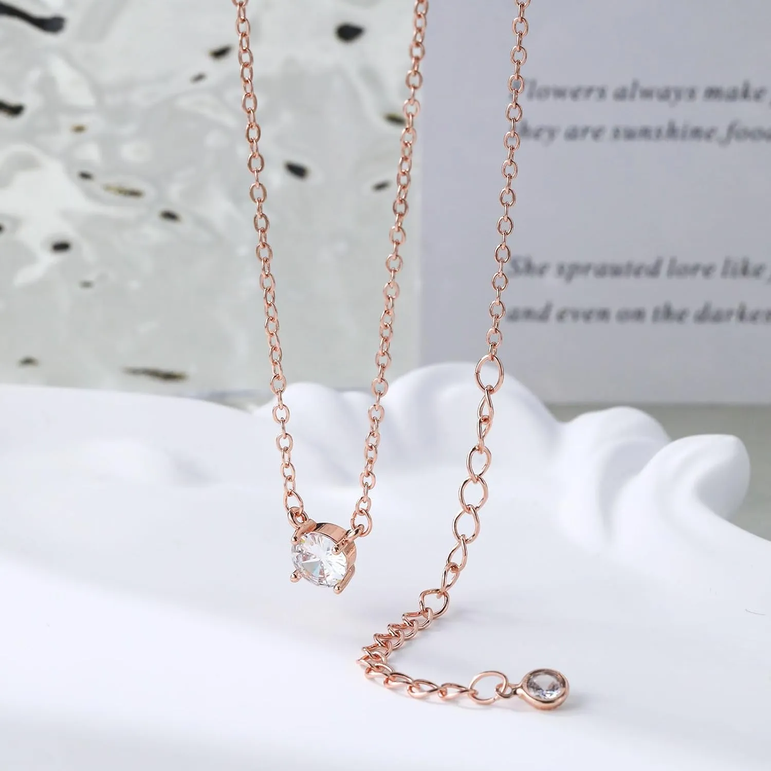 Diamond Necklaces for Women Dainty Necklace 14k Gold Plated Diamond Chain Simple Diamond Choker Necklaces for Women Gold Necklace Non Tarnish Trendy Jewelry Perfect Choice