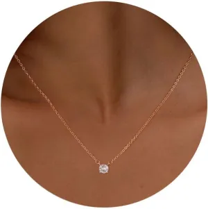 Diamond Necklaces for Women Dainty Necklace 14k Gold Plated Diamond Chain Simple Diamond Choker Necklaces for Women Gold Necklace Non Tarnish Trendy Jewelry Perfect Choice