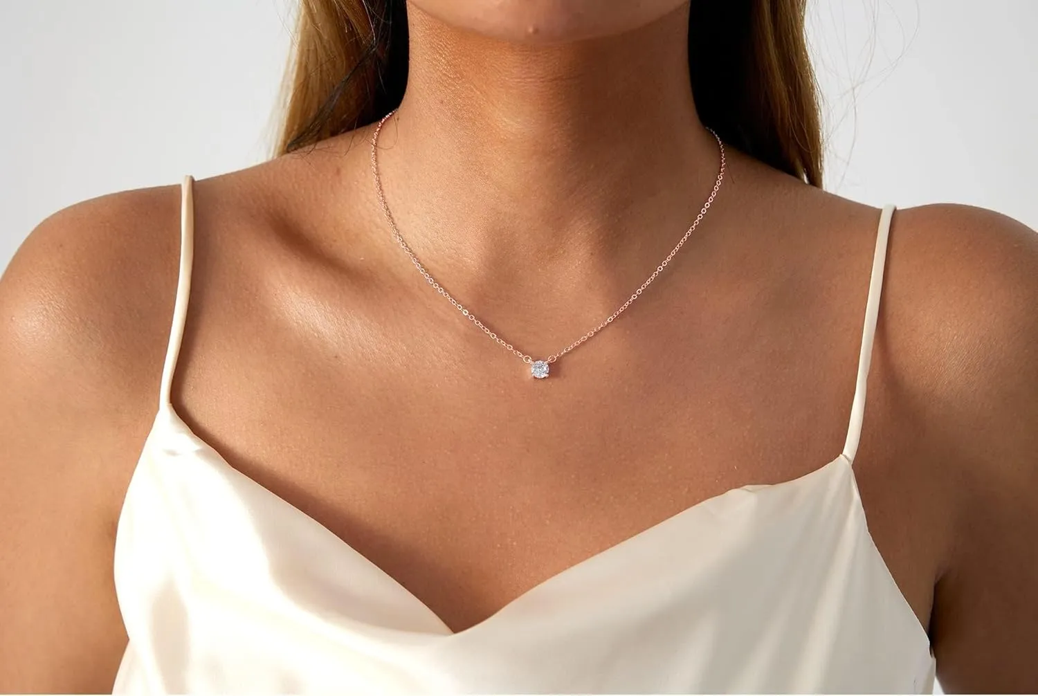 Diamond Necklaces for Women Dainty Necklace 14k Gold Plated Diamond Chain Simple Diamond Choker Necklaces for Women Gold Necklace Non Tarnish Trendy Jewelry Perfect Choice