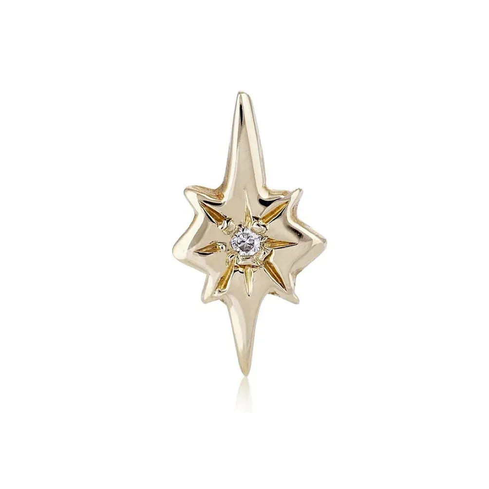 Diamond Nova   10k Gold Stud Earring