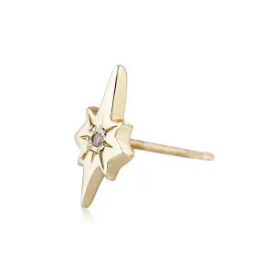 Diamond Nova   10k Gold Stud Earring