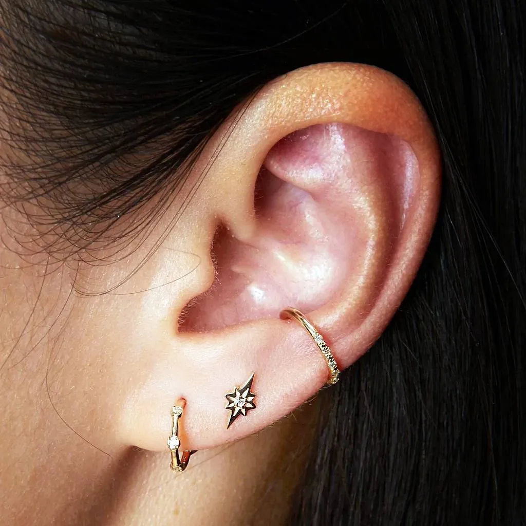 Diamond Nova   10k Gold Stud Earring
